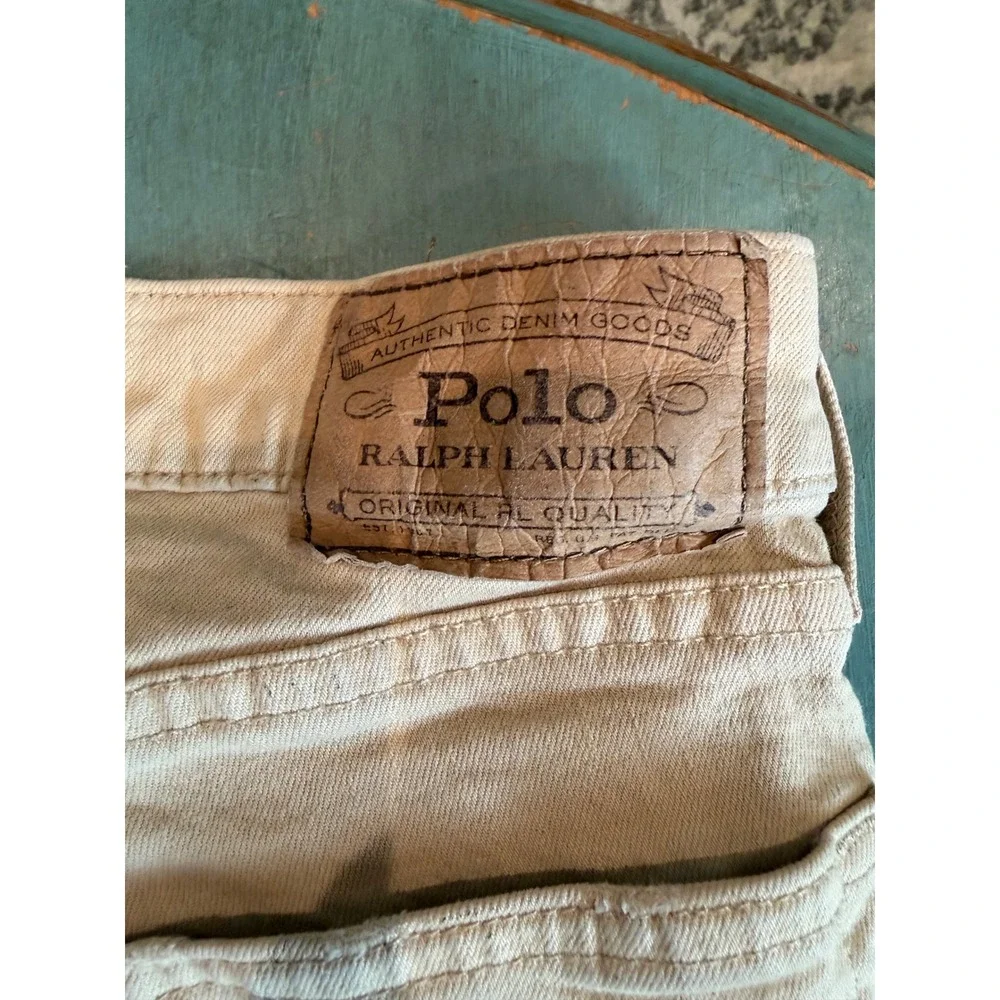 Polo Ralph Lauren Sullivan Slim Jeans Mens 36x30 Tan Khaki Stretch Denim Pants